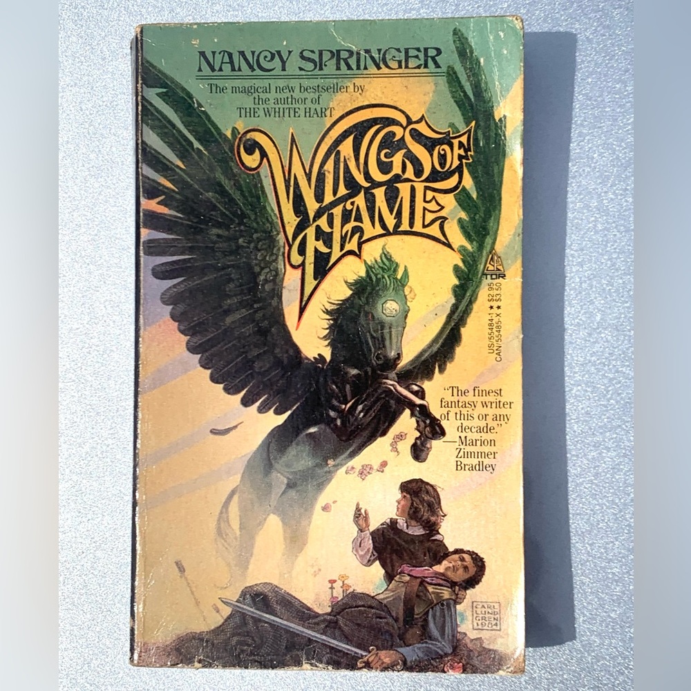 Vintage 1986 Wings Of Flame Nancy Springer Tor Fantasy Paperback C Lundgren Art